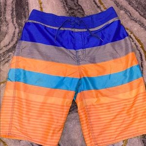 Orange and blue swimsuit